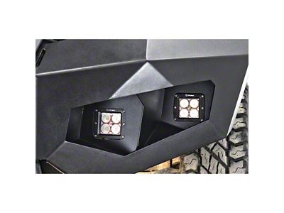 LoD Offroad Destroyer Front Bumper Rigid Dually Light Bezel Kit; Black Texture (11-25 Silverado 3500 HD)
