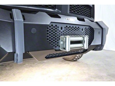 LoD Offroad Destroyer Front Bumper Winch Plate with Screen; Black Texture (11-25 Silverado 3500 HD)