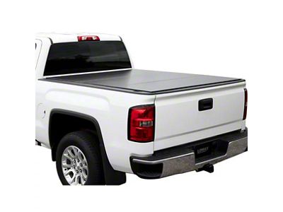 Lomax Hard Tri-Fold Tonneau Cover; Matte Black (17-25 F-250 Super Duty w/ 6-3/4-Foot Bed)