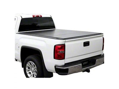 Lomax Hard Tri-Fold Tonneau Cover; Matte Black (17-25 F-350 Super Duty w/ 6-3/4-Foot Bed)