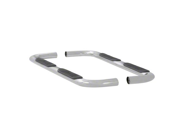 4-Inch Oval Nerf Side Step Bars; Polished Stainless (15-24 F-150 SuperCab)