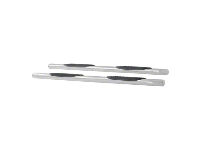 6-Inch Oval Tubular Nerf Side Step Bars; Polished Stainless (07-18 Silverado 1500 Extended/Double Cab)