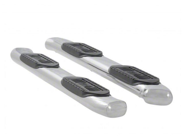 6-Inch Oval Tubular Nerf Side Step Bars; Polished Stainless (09-18 RAM 1500 Quad Cab)