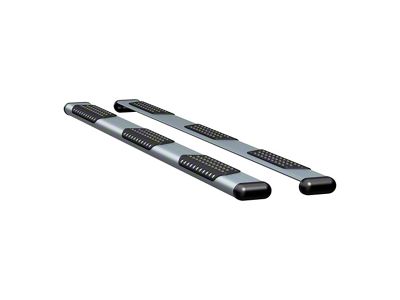 O-Mega II 6-Inch Wheel-to-Wheel Oval Side Step Bars; Body Mount; Silver (99-13 Silverado 1500 Extended Cab w/ 6.50-Foot Standard & 8-Foot Long Box)