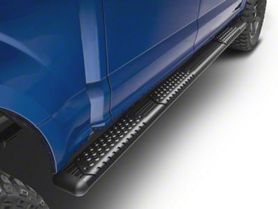 O-Mega II 6-Inch Wheel-to-Wheel Oval Side Step Bars; Textured Black (15-25 F-150 SuperCrew w/ 5-1/2-Foot Bed)