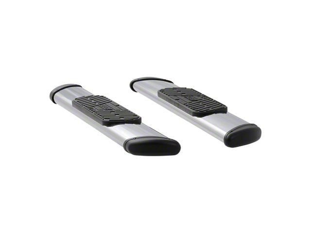 Regal 7-Inch Oval Side Step Bars; Polished Stainless (04-14 F-150 Regular Cab)