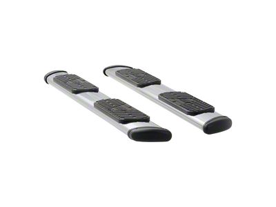 Regal 7-Inch Oval Side Step Bars; Rocker Mount; Polished Stainless (07-13 Silverado 1500 Crew Cab)