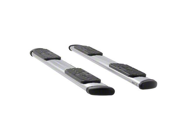 Regal 7-Inch Wheel-to-Wheel Oval Side Step Bars; Body Mount; Polished Stainless (99-13 Sierra 1500 Regular Cab w/ 8-Foot Long Box)