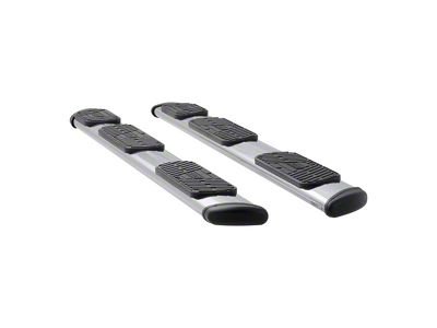 Regal 7-Inch Wheel-to-Wheel Oval Side Step Bars; Rocker Mount; Polished Stainless (14-18 Silverado 1500 Crew Cab)