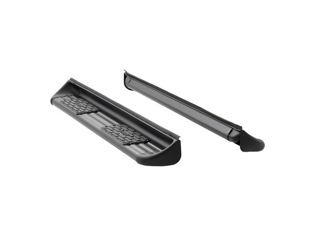 Stainless Side Entry Running Boards; Body Mount; Textured Black (04-13 Silverado 1500 Crew Cab)