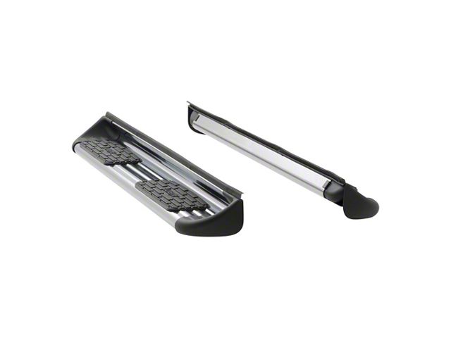 Stainless Side Entry Running Boards; Rocker Mount; Polished (07-13 Sierra 1500 Extended Cab)