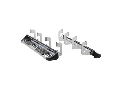 Stainless Side Entry Running Boards; Rocker Mount; Polished (14-18 Silverado 1500 Crew Cab)