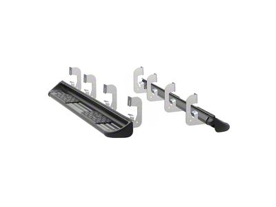 Stainless Side Entry Running Boards; Rocker Mount; Textured Black (14-18 Sierra 1500 Crew Cab)