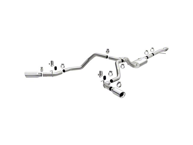 Magnaflow Street Series Dual Exhaust System with Polished Tips; Side Exit (19-24 4.3L Sierra 1500 w/o Factory Dual Exhaust)
