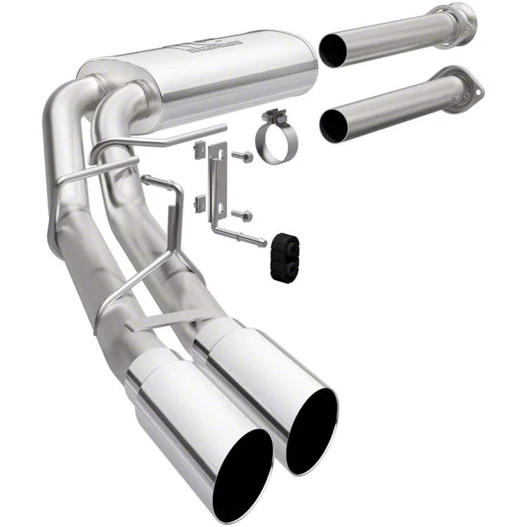 Magnaflow Street Series Dual Exhaust System with Polished Tips; Middle Side Exit (15-24 5.0L F-150, Excluding Tremor)
