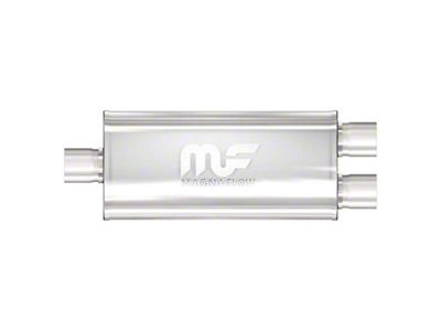 Magnaflow Performance Center/Dual Oval Polished Muffler; 3-Inch/2.50-Inch (Universal; Some Adaptation May Be Required)