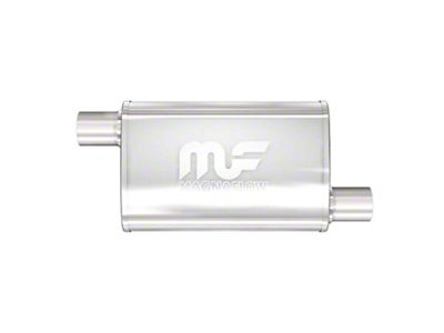 Magnaflow Performance Offset/Offset Oval Satin Muffler; 2.50-Inch (Universal; Some Adaptation May Be Required)