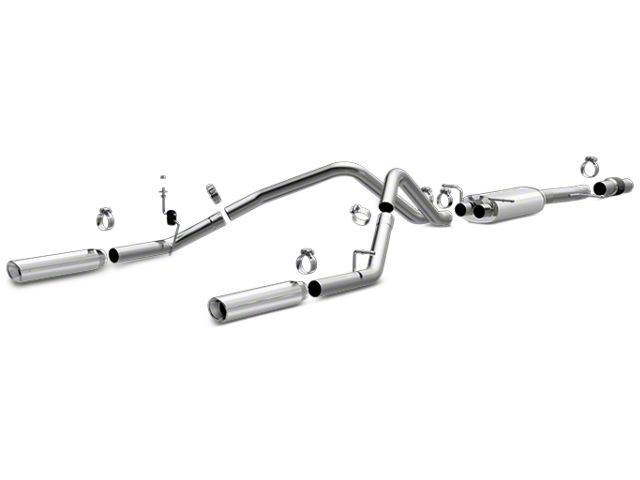 Magnaflow Street Series Dual Exhaust System with Polished Tips; Rear Exit (14-18 4.3L Sierra 1500)