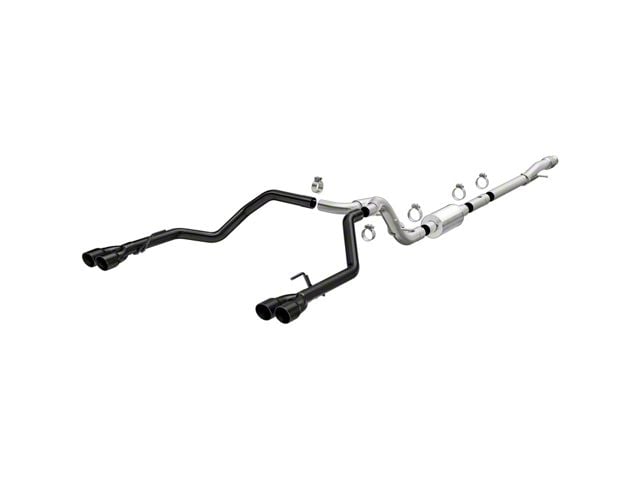 Magnaflow Street Series Black Dual Exhaust System with Quad Black Tips; Rear Exit (19-24 5.3L Sierra 1500 w/ Factory Dual Exhaust)