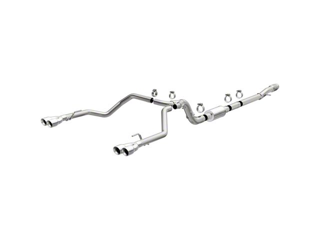 Magnaflow Street Series Dual Exhaust System with Quad Polished Tips; Rear Exit (19-24 6.2L Sierra 1500 w/ Factory Dual Exhaust)