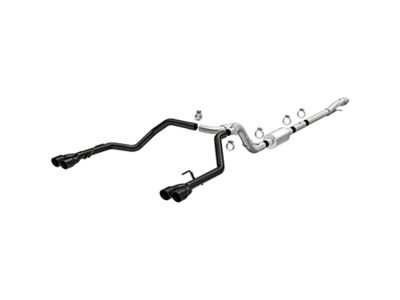 Magnaflow Street Series Black Dual Exhaust System with Quad Black Tips; Rear Exit (19-25 5.3L Silverado 1500 w/ Factory Dual Exhaust)