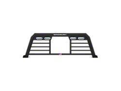 Magnum High Pro Headache Rack with Lights and Window Cut-Out; Matte Black (17-19 F-350 Super Duty)