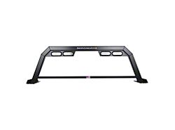 Magnum Low Pro High Visibility Headache Rack with Lights; Matte Black (23-25 F-350 Super Duty XLT w/ Factory Halogen Tail Lights)