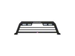 Magnum Low Pro Headache Rack with Lights; Matte Black (24-26 Silverado 35000 HD Custom LT, WT)
