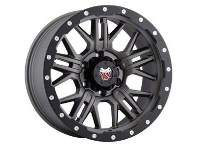 Mamba Offroad Wheels Type M25 Matte Gray with Black Lip 6-Lug Wheel; 18x9; 0mm Offset (14-18 Silverado 1500)