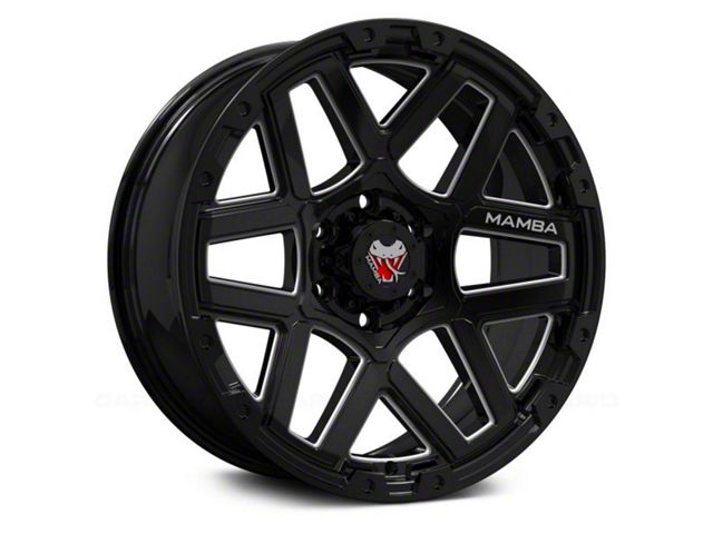 Mamba Offroad Wheels Type M23 Gloss Black Machined 6-Lug Wheel; 18x9; -12mm Offset (07-14 Tahoe)