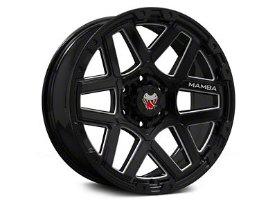 Mamba Offroad Wheels Type M23 Gloss Black Machined 5-Lug Wheel; 17x9; 12mm Offset (94-01 RAM 1500)