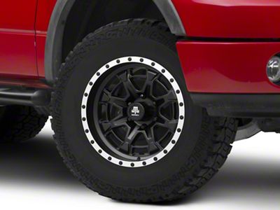 Mammoth Split 16 Beadlock Satin Black with Polished Lip 6-Lug Wheel; 17x9; -6mm Offset (04-08 F-150)