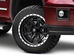 Mammoth Split 16 Beadlock Satin Black with Polished Lip 6-Lug Wheel; 20x9; -6mm Offset (14-18 Sierra 1500)