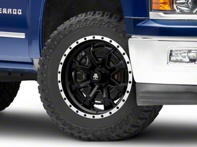 Mammoth Split 16 Beadlock Satin Black with Polished Lip 6-Lug Wheel; 20x9; -6mm Offset (14-18 Silverado 1500)