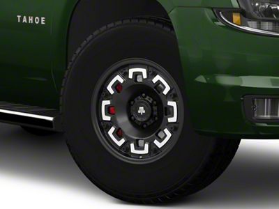 Mammoth Boss Satin Black Machined 6-Lug Wheel; 17x9; -6mm Offset (15-20 Tahoe)