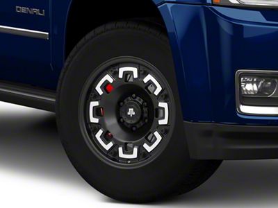 Mammoth Boss Satin Black Machined 6-Lug Wheel; 17x9; -6mm Offset (15-20 Yukon)