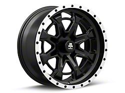 Mammoth Split 16 Beadlock Satin Black with Polished Lip 6-Lug Wheel; 20x9; -6mm Offset (99-06 Sierra 1500)