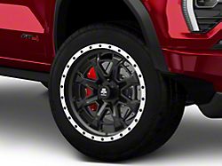 Mammoth Split 16 Beadlock Satin Black with Polished Lip 6-Lug Wheel; 20x9; -6mm Offset (23-26 Canyon)