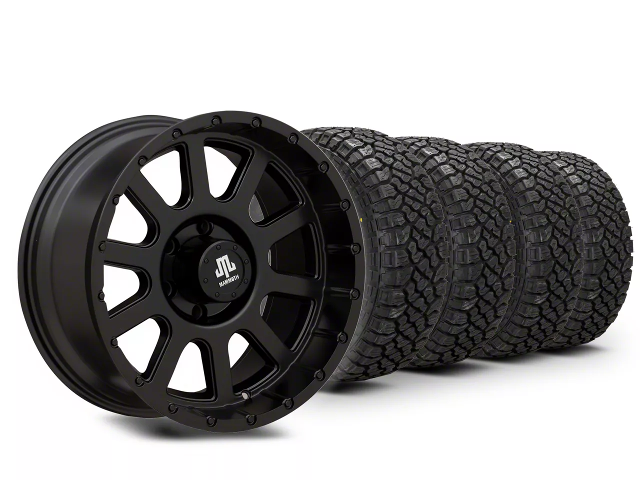 18×9 Mammoth 10 Hole Wheel & 33in Kenda All-Terrain KLEVER R/T KR601 Tire Package (15-20 F-150)