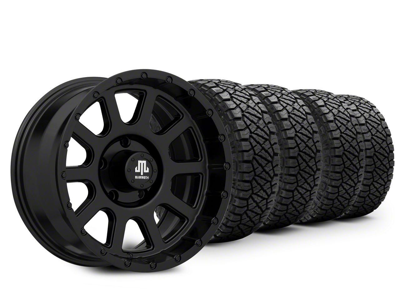 17×9 Mammoth 10 Hole & 33in NITTO All-Terrain Ridge Grappler A/T Tire Package (21-24 F-150)