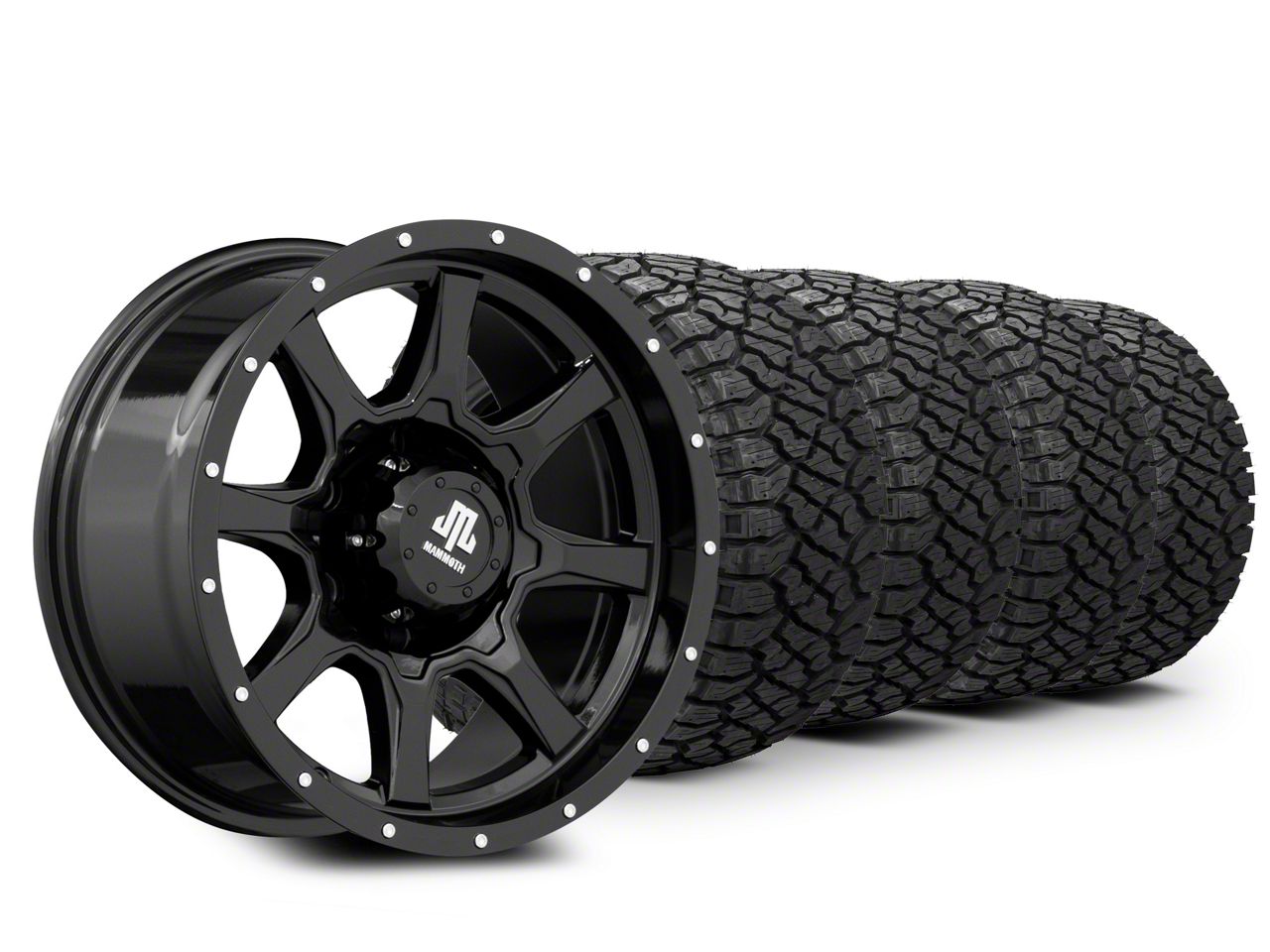 18×10 Mammoth High Roller & 33in Kenda All-Terrain KLEVER R/T KR601 Tire Package (15-20 F-150)