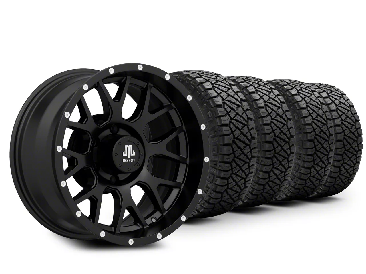 18×9 Mammoth Mesh & 33in NITTO All-Terrain Ridge Grappler A/T Tire Package (15-20 F-150)