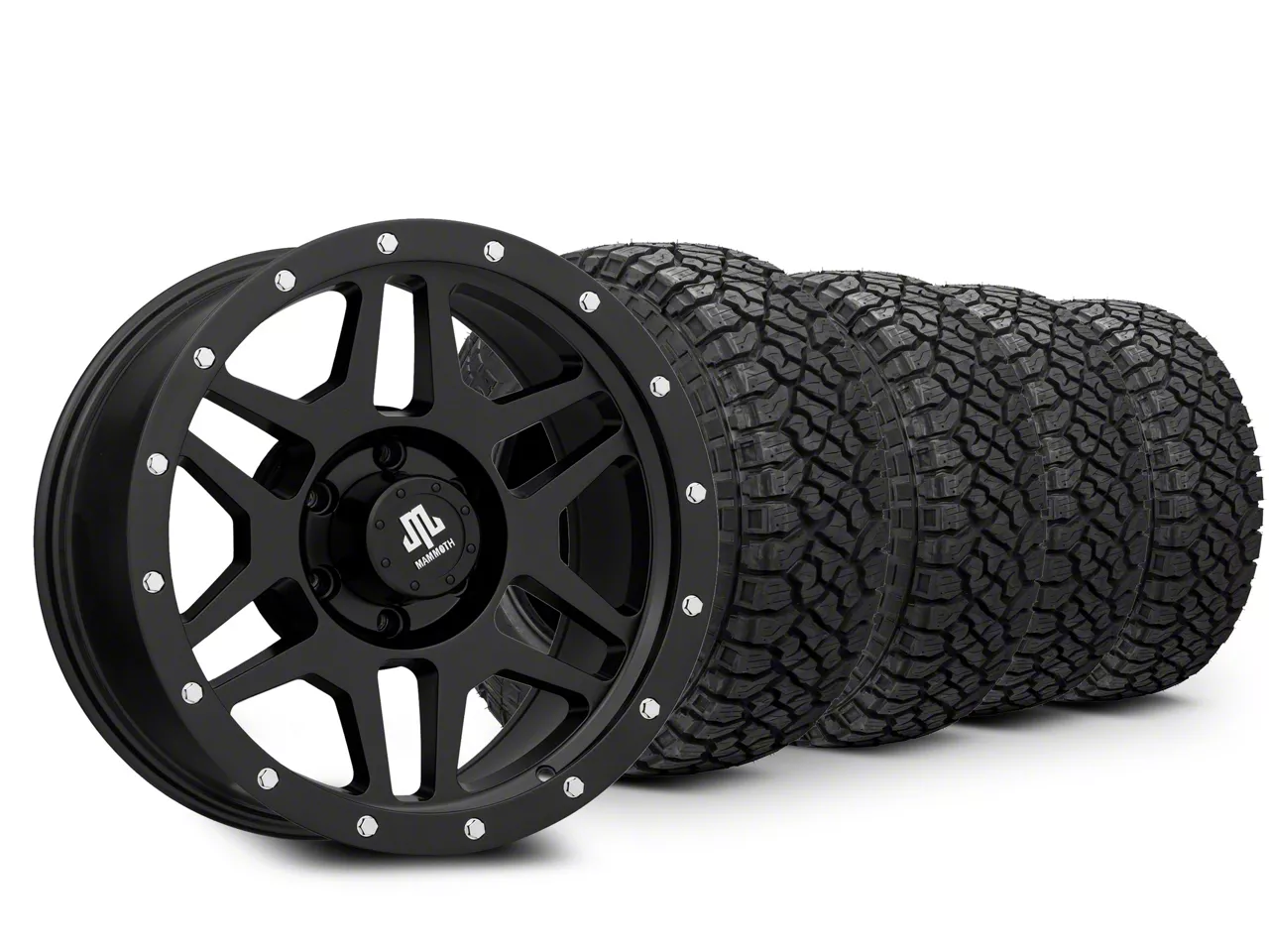 18×9 Mammoth Six Spoke & 33in Kenda All-Terrain KLEVER R/T KR601 Tire Package (15-20 F-150)