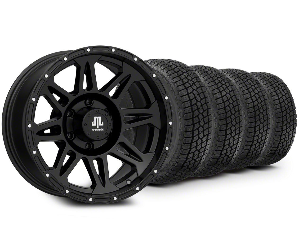 18×9 Mammoth Split 8 & 33in Milestar All-Terrain Patagonia AT/R Tire Package (15-20 F-150)