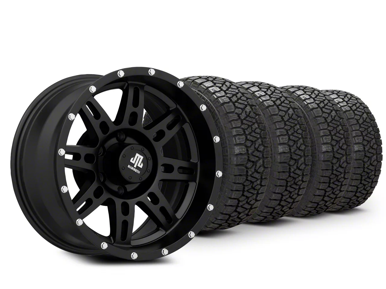 17×9 Mammoth Split 8 Wheel & 33in Kenda All-Terrain KLEVER A/T2 KR628 Tire Package (15-20 F-150)