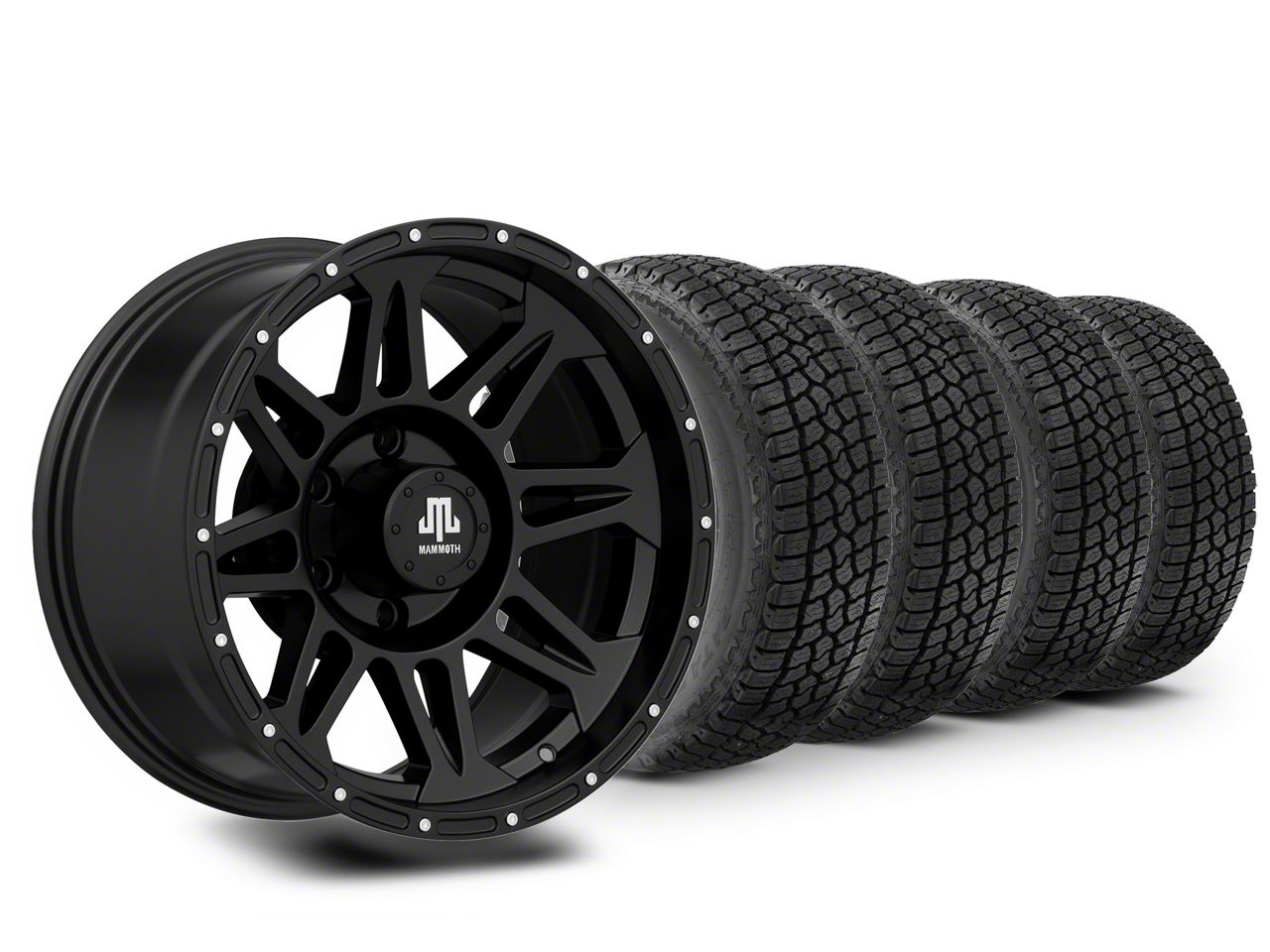17×9 Mammoth 8 Beadlock Wheel & 33in Milestar All-Terrain Patagonia AT/R Tire Package (15-20 F-150)