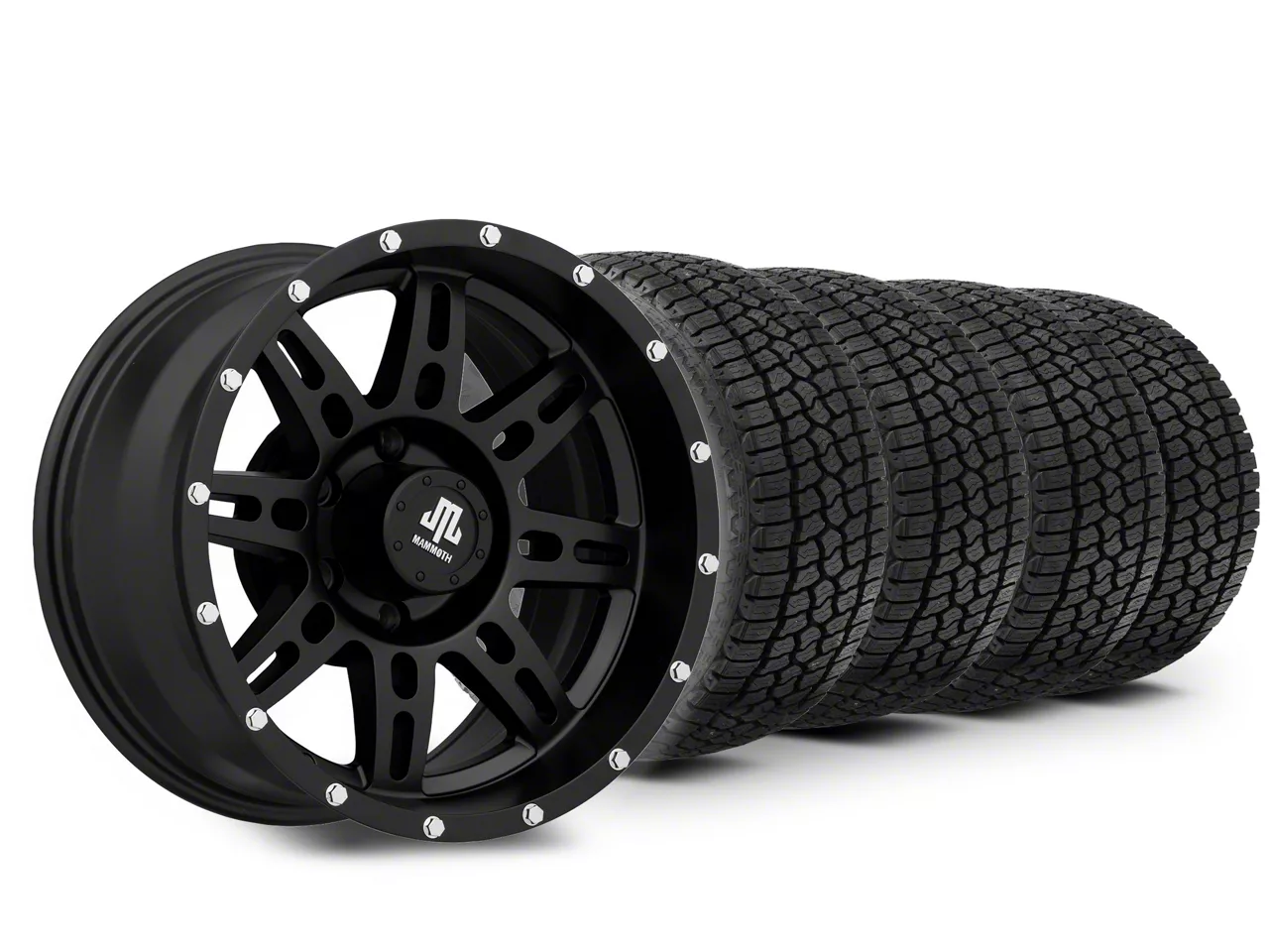 17×9 Mammoth Split 8 Wheel & 33in Milestar All-Terrain Patagonia AT/R Tire Package (15-20 F-150)