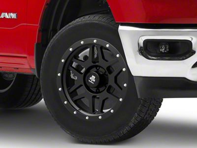 Mammoth Split 6 Beadlock Matte Black 6-Lug Wheel; 18x9; -6mm Offset (19-25 RAM 1500)