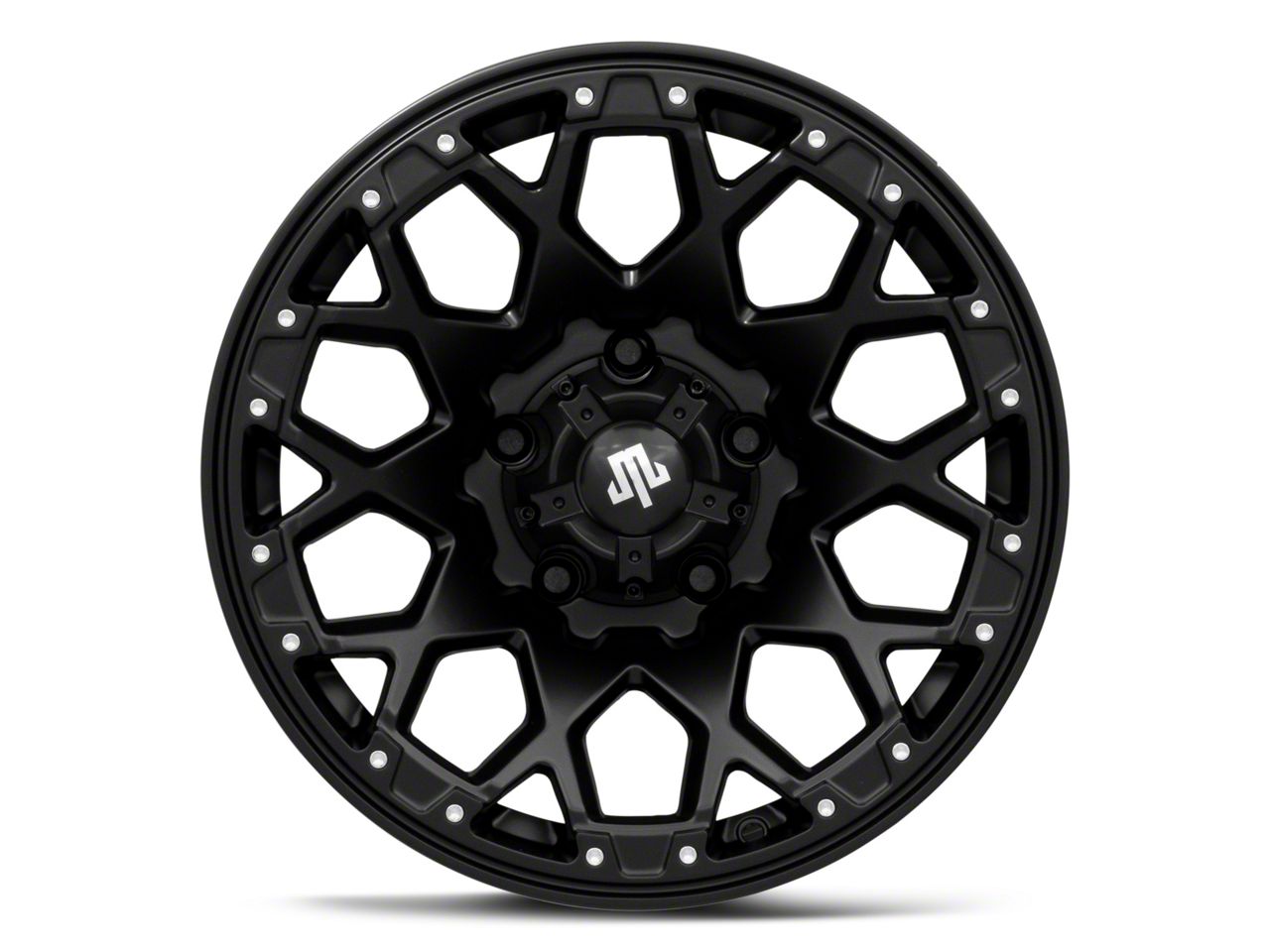 Mammoth RAM 1500 Vex Satin Black Machined 5-Lug Wheel; 17x9; -6mm