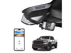 Mangoal Front 4K Dash Cam with Sony STARVIS Sensor (19-24 RAM 1500 w/ Rectangular Surface Above Mirror)